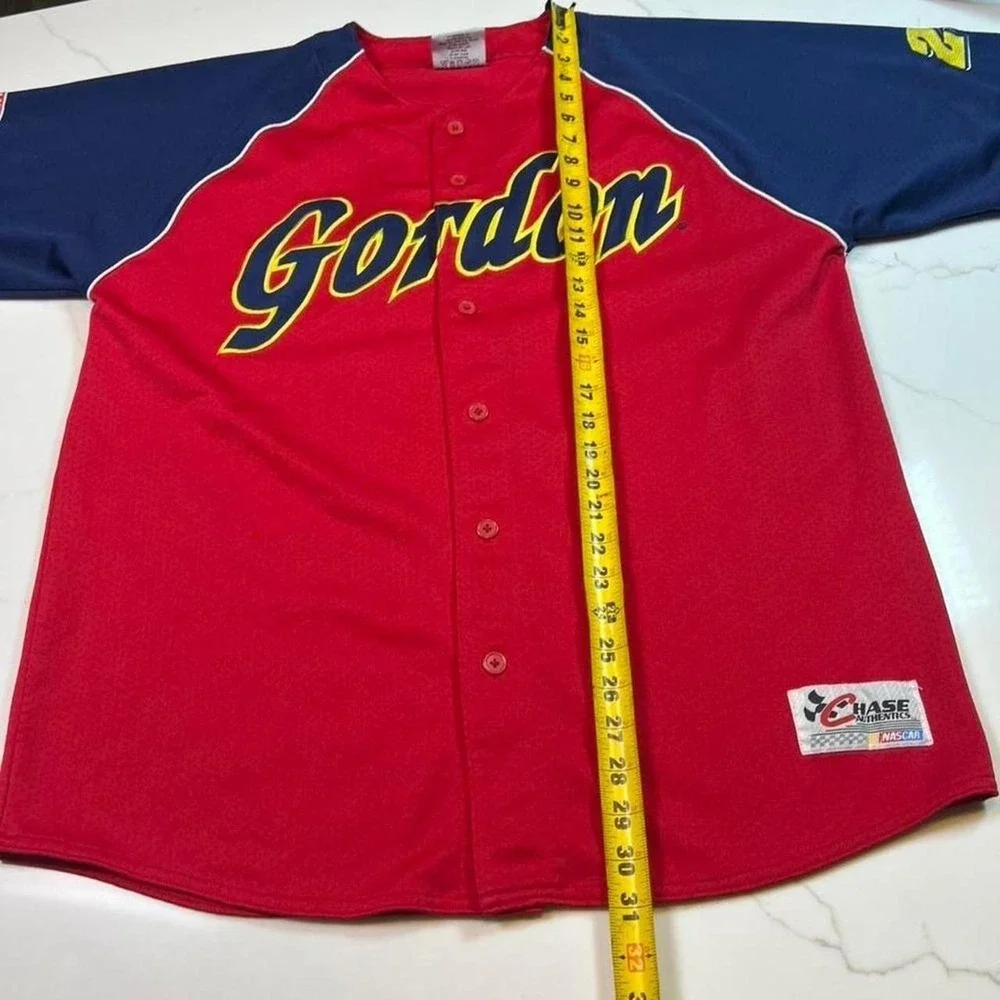 Chase Authentics Jeff Gordon Jersey Mens Large Red Blue 24 DuPont NASCAR